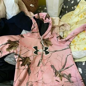 Pink Under Armour Camo Hoodie